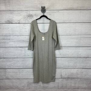 Bobi Los Angeles Women's Gray Soft 3/4 Sleeve Basic Dress Size XL